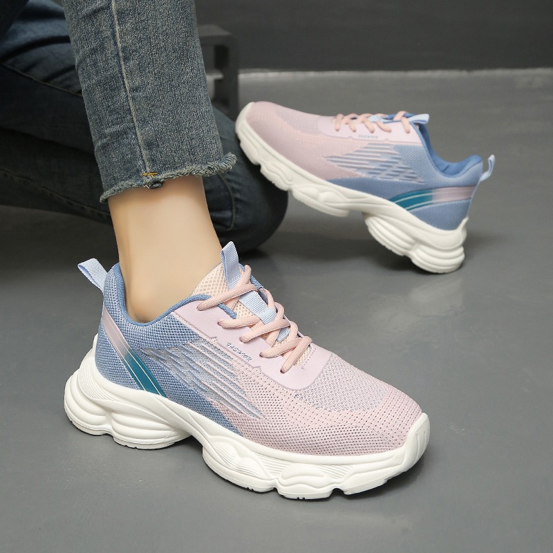 أحذية رياضية نسائية بتصميم جدي - مراجعة Knit Fabric Lace Up Sneakers وسعره