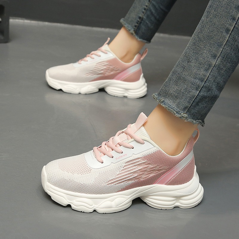أحذية رياضية نسائية بتصميم جدي - مراجعة Knit Fabric Lace Up Sneakers وسعره