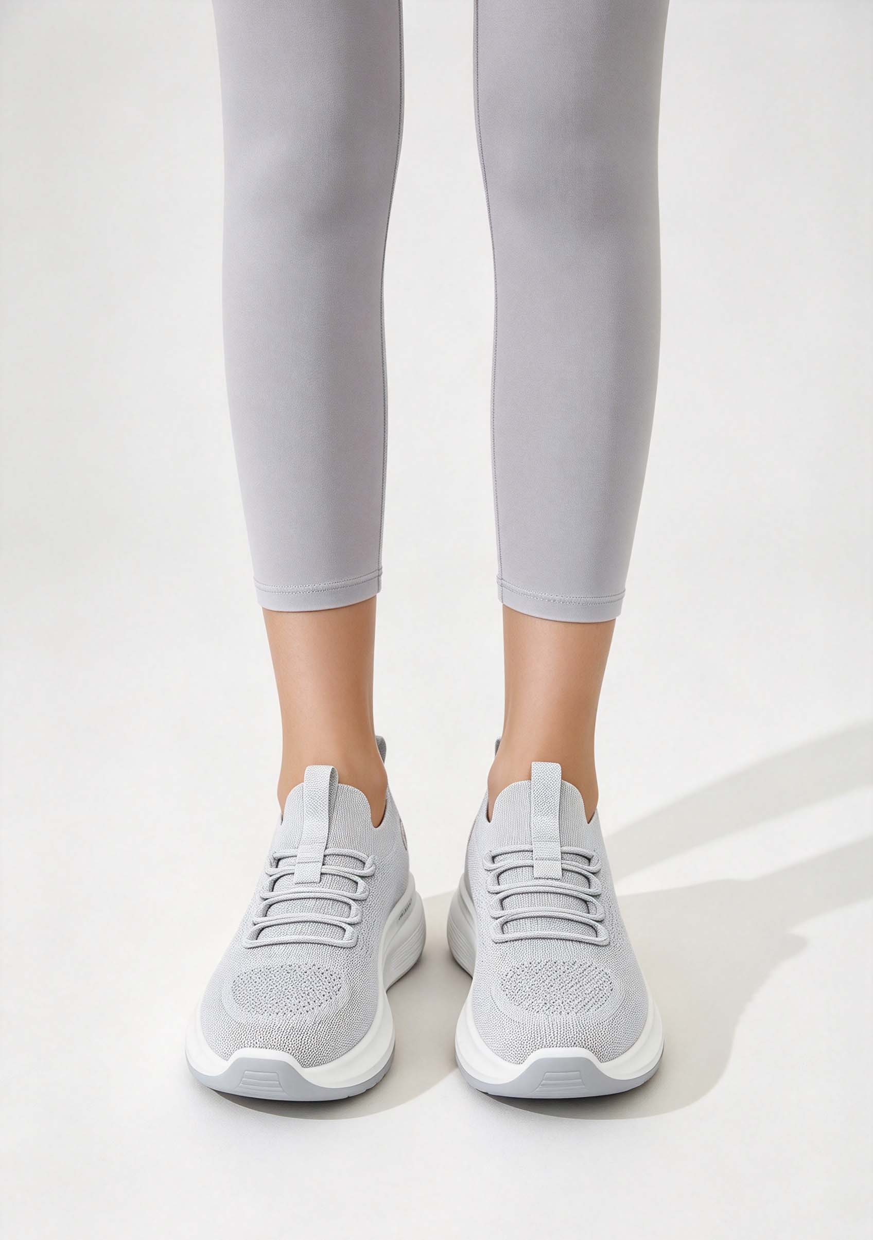 أحذية نسائية منسوجة ذات نعل سم - مراجعة Knit Fabric Lace Up Sneakers وسعره