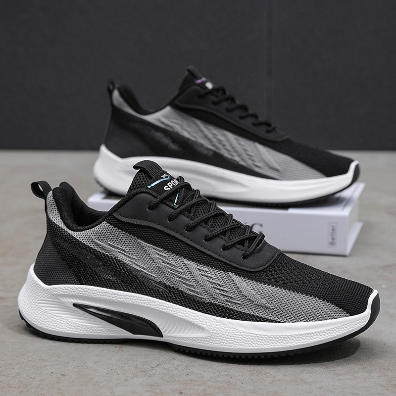 حذاء جري مصمم للرجال يسمح بمرو - مراجعة Knit Fabric Lace Up Sneakers وسعره
